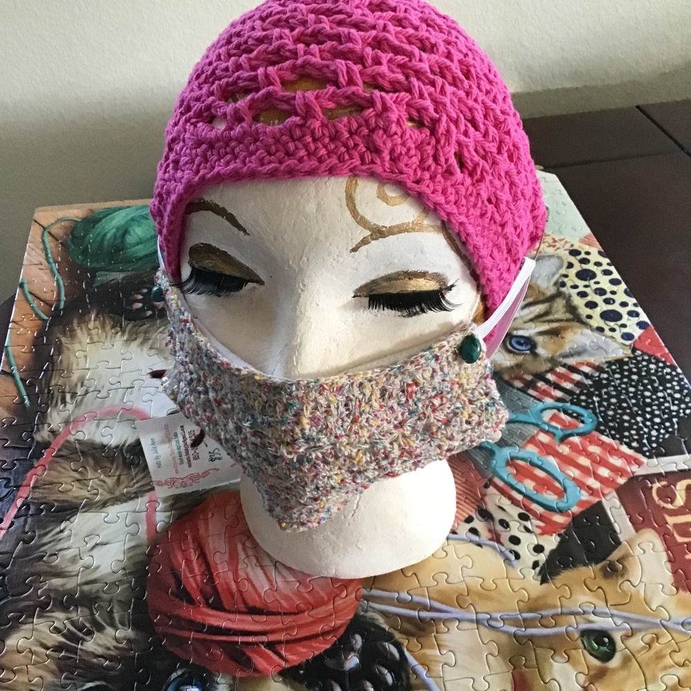 Mask. Hand made - double layer with jewels